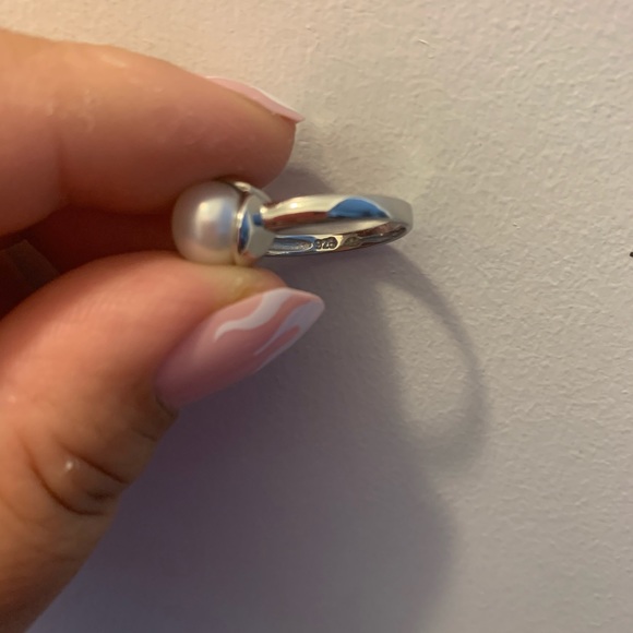 925 sterling silver fresh water pearl flower ring - Picture 7 of 7